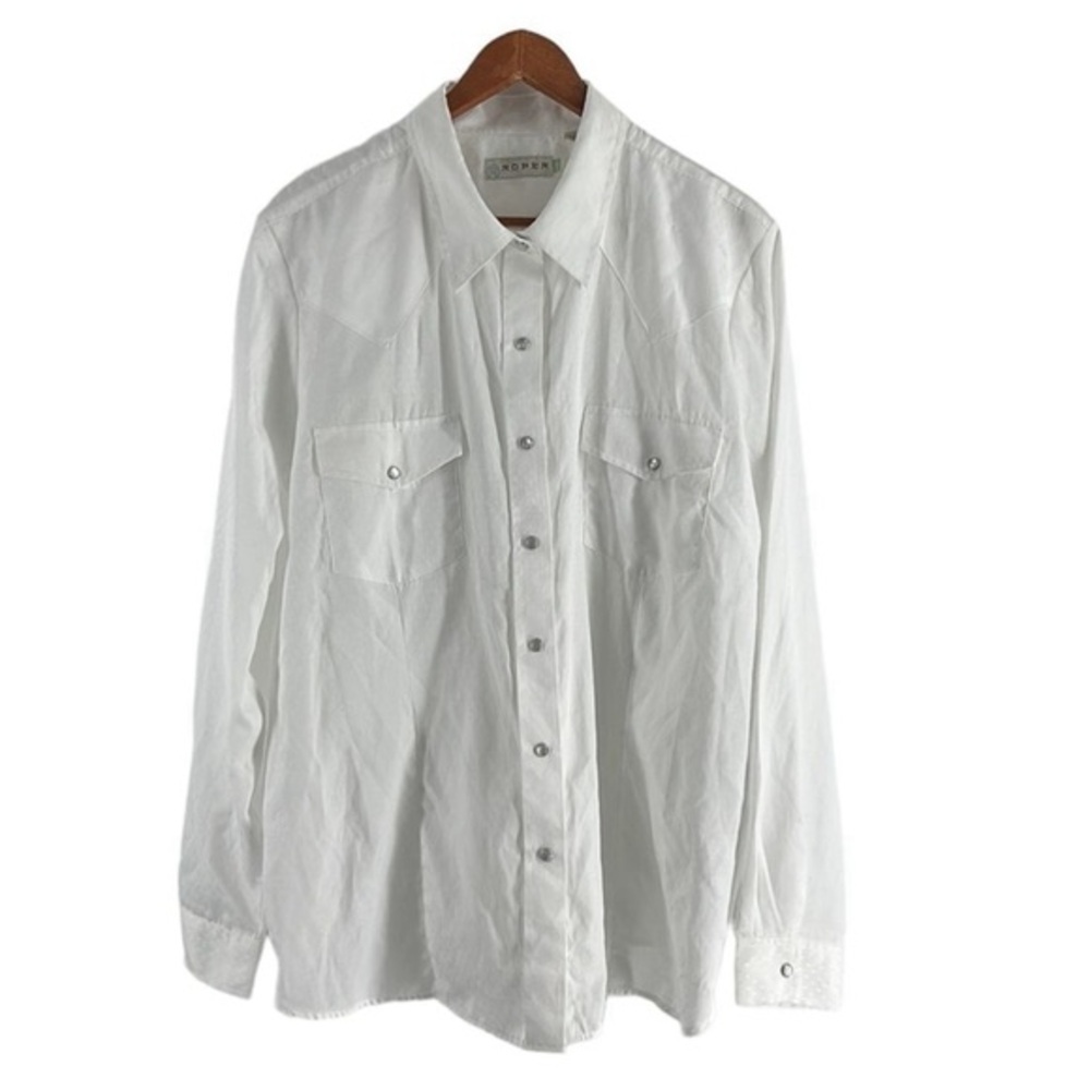 Roper pearl snap western shirt all over monotone print cowboy rodeo sz 2X
